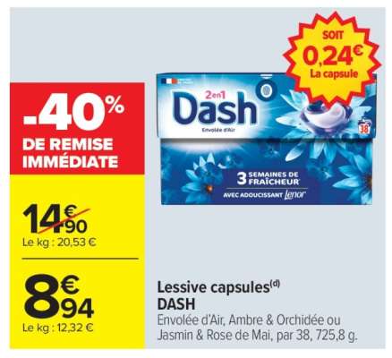 LESSIVE CAPSULES "DASH"
