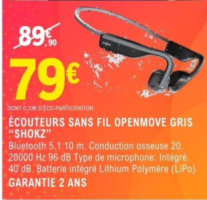 ÉCOUTEURS SANS FIL OPENMOVE GRIS “SHOKZ”