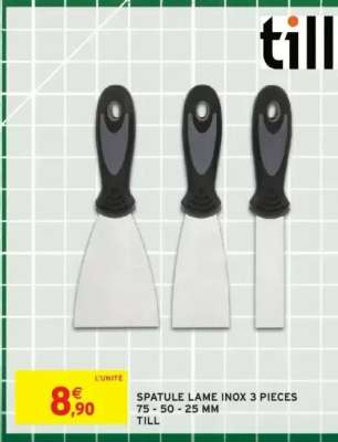 SPATULE LAME INOX 3 PIECES