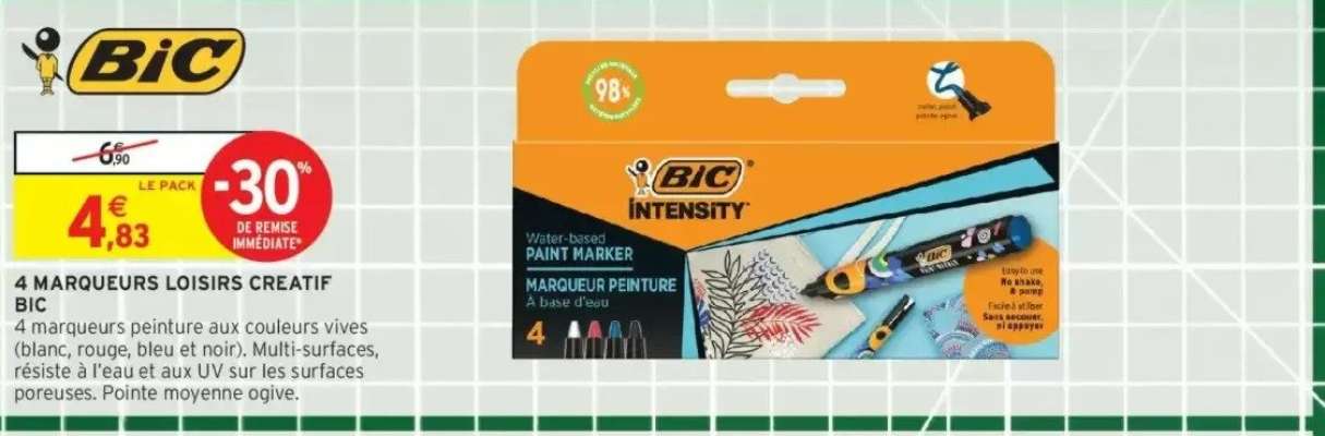 4 Marqueurs Loisirs Creatif BIC
