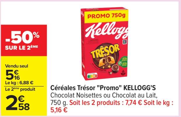 Céréales Trésor «Promo» KELLOGG’S