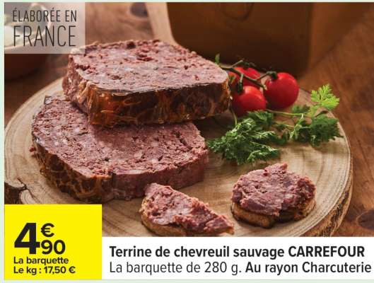 Terrine de chevreuil sauvage CARREFOUR