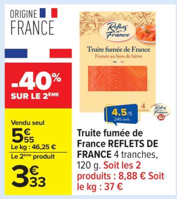 Truite fumée de France REFLETS DE FRANCE