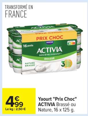 Yaourt "Prix Choc" ACTIVIA