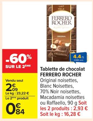 Tablette de chocolat FERRERO ROCHER