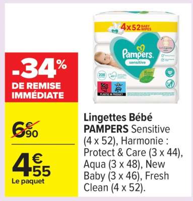 LINGETTES BÉBÉ “PAMPERS”