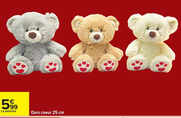 Ours coeur 25 cm