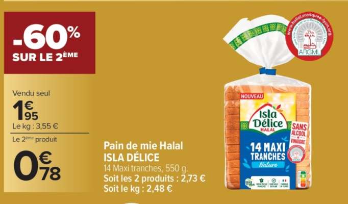 Pain de mie Halal ISLA DÉLICE