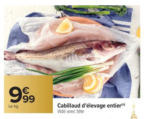 Cabillaud d'élevage entier(s)