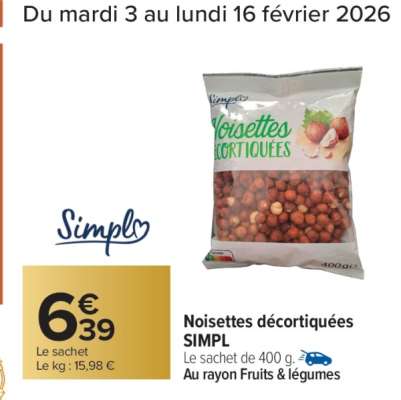 Noisettes décortiquées SIMPL'