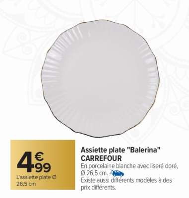 Assiette plate "Balerina" CARREFOUR