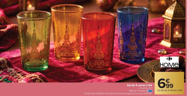 Set de 4 verres à thé