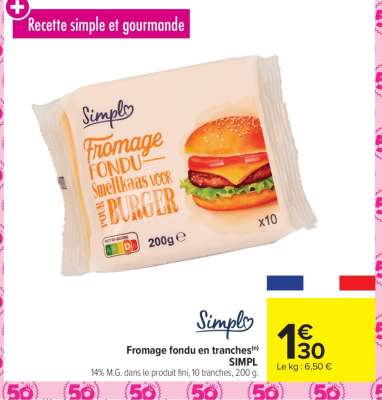 Fromage fondu en tranches SIMPL