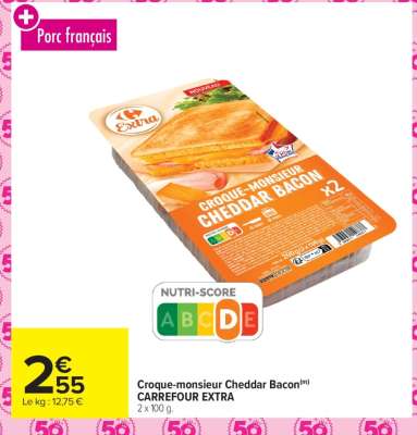 Croque-monsieur Cheddar Bacon