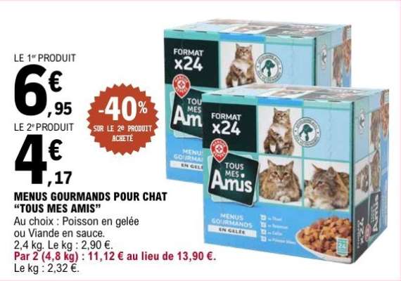 MENUS GOURMANDS POUR CHAT 'TOUS MES AMIS'
