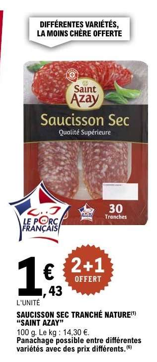 Saucisson Sec Tranché Nature 'Saint Azay'