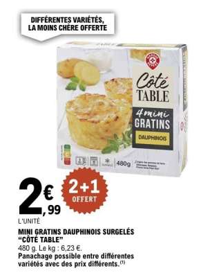 MINI GRATINS DAUPHINOIS SURGELES "CÔTÉ TABLE"