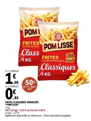 Frites Classiques Surgelées "Pom'Lisse"