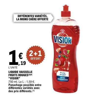 LIQUIDE VAISSELLE FRUITS ROUGES "VISIOR"