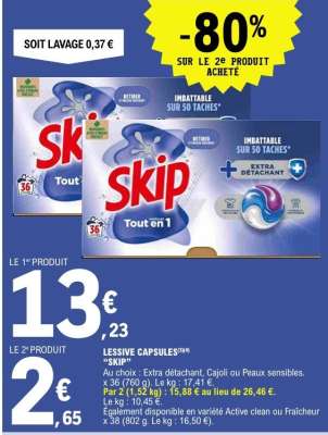 LESSIVE CAPSULES "SKIP"