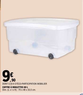 COFFRE À ROULETTES 80 L