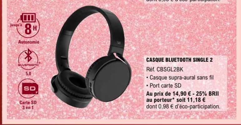 CASQUE BLUETOOTH SINGLE 2