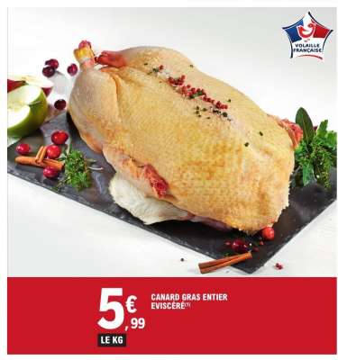 Canard Gras Entier Éviscéré