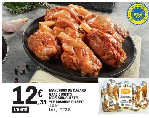 MANCHONS DE CANARD GRAS CONFITS