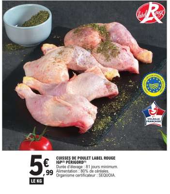 Cuisses de poulet Label Rouge IGP Périgord
