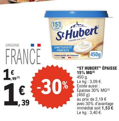 ST HUBERT ÉPAISSE 15% MG