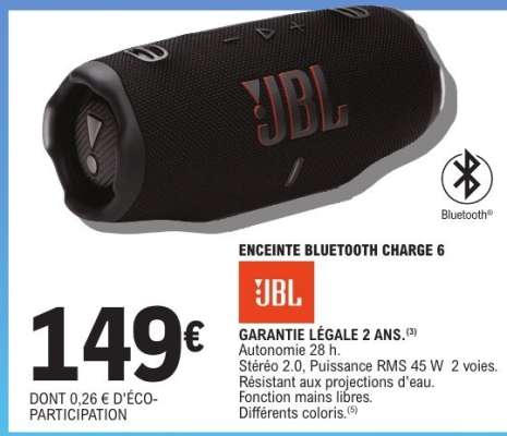ENCEINTE BLUETOOTH CHARGE 6