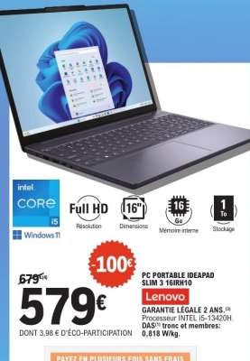 PC PORTABLE IDEAPAD SLIM 3 16IRH10
