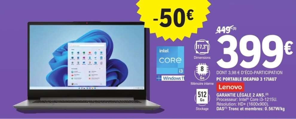 PC PORTABLE IDEAPAD 3 17IAU7