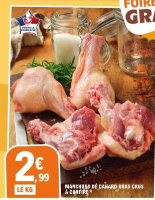 Manchons de canard gras crus à confire