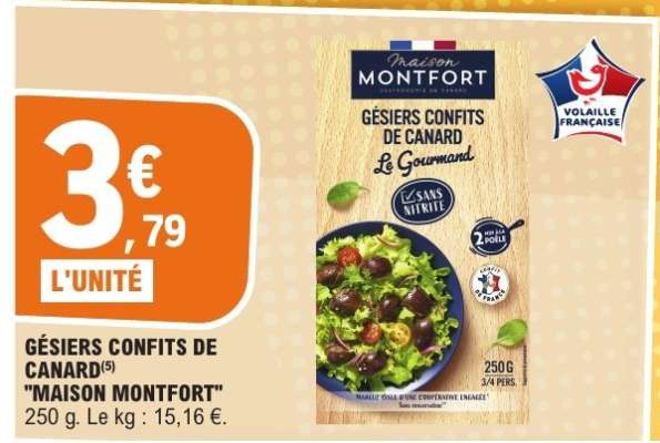 GÉSIERS CONFITS DE CANARD "MAISON MONTFORT"