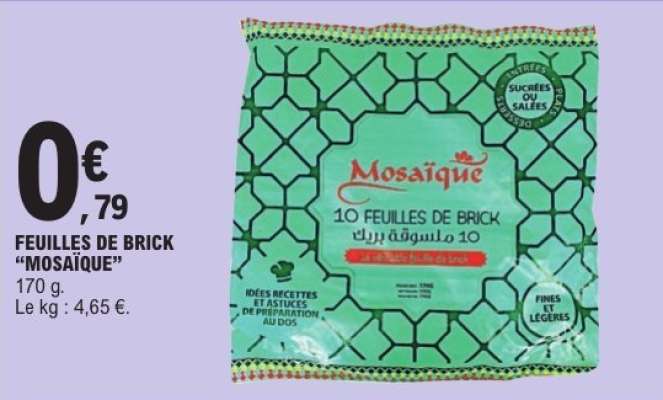 FEUILLES DE BRICK "MOSAÏQUE"