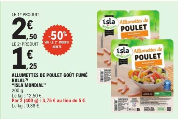 ALLUMETTES DE POULET GOÛT FUMÉ HALAL “ISLA MONDIAL”