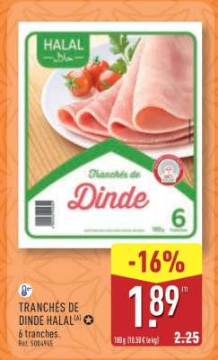 TRANCHÉS DE DINDE HALAL