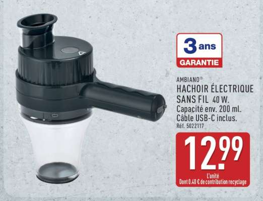 Hachoir Électrique Sans Fil