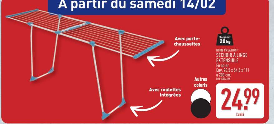 SECHOIR À LINGE EXTENSIBLE