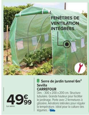 Serre de jardin tunnel 6m² SEVILLA