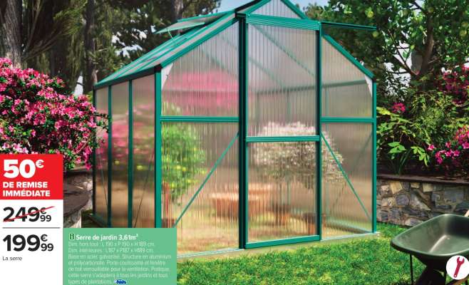 Serre de jardin 3,6 m²