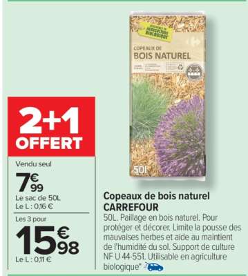 Copeaux de bois naturel CARREFOUR