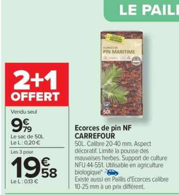 Ecorces de pin NF CARREFOUR