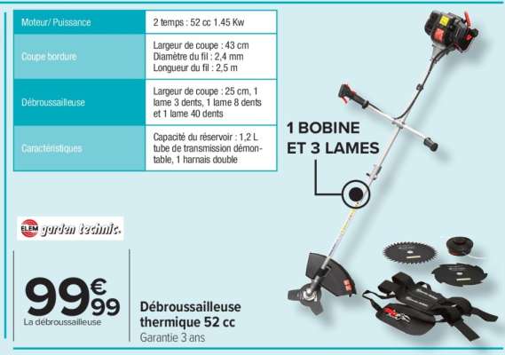 Débroussailleuse thermique 52 cc