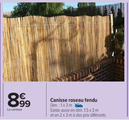 Canisse roseau fendu