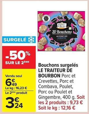 Bouchons surgelés LE TRAITEUR DE BOURBON