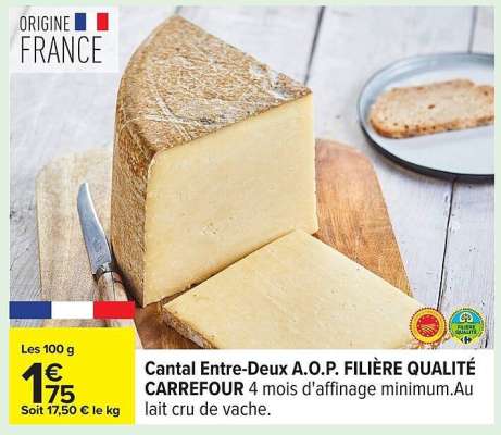 Cantal Entre-Deux A.O.P. FILIÈRE QUALITÉ CARREFOUR