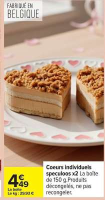 Coeurs individuels speculoos x2