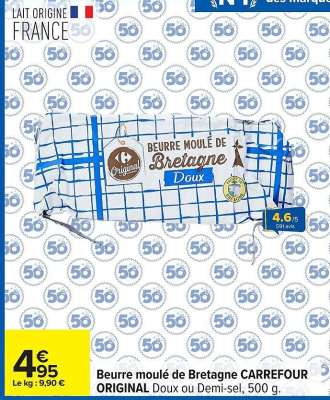 Beurre Moulé de Bretagne Carrefour Original